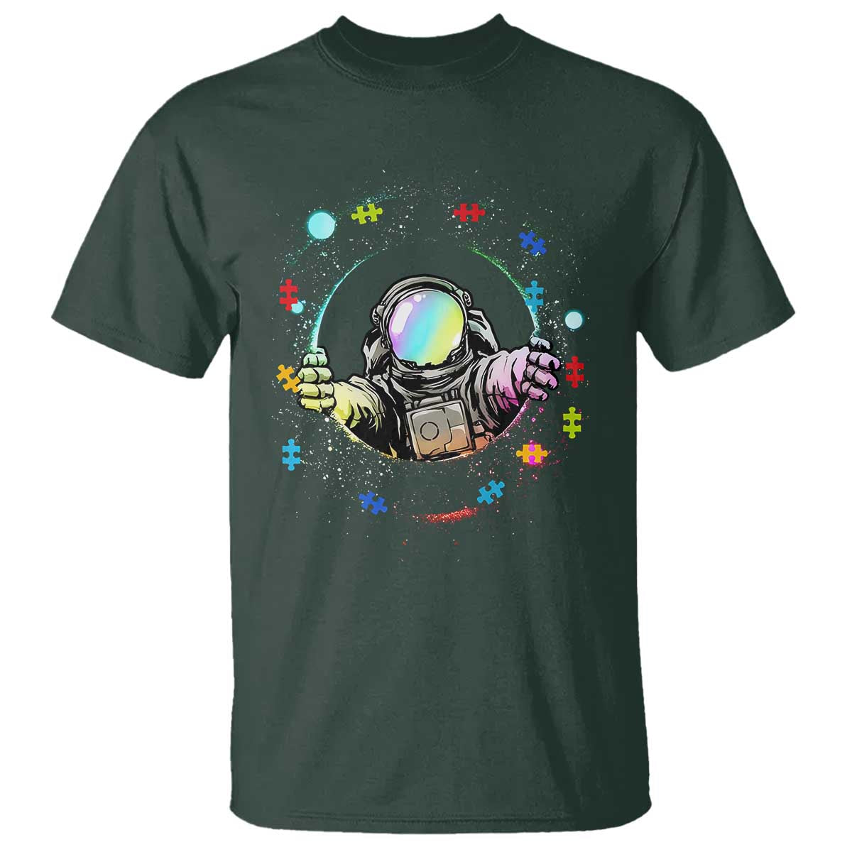 Astronaut Autism Support T Shirt Space Autistic Kids Sped Teacher