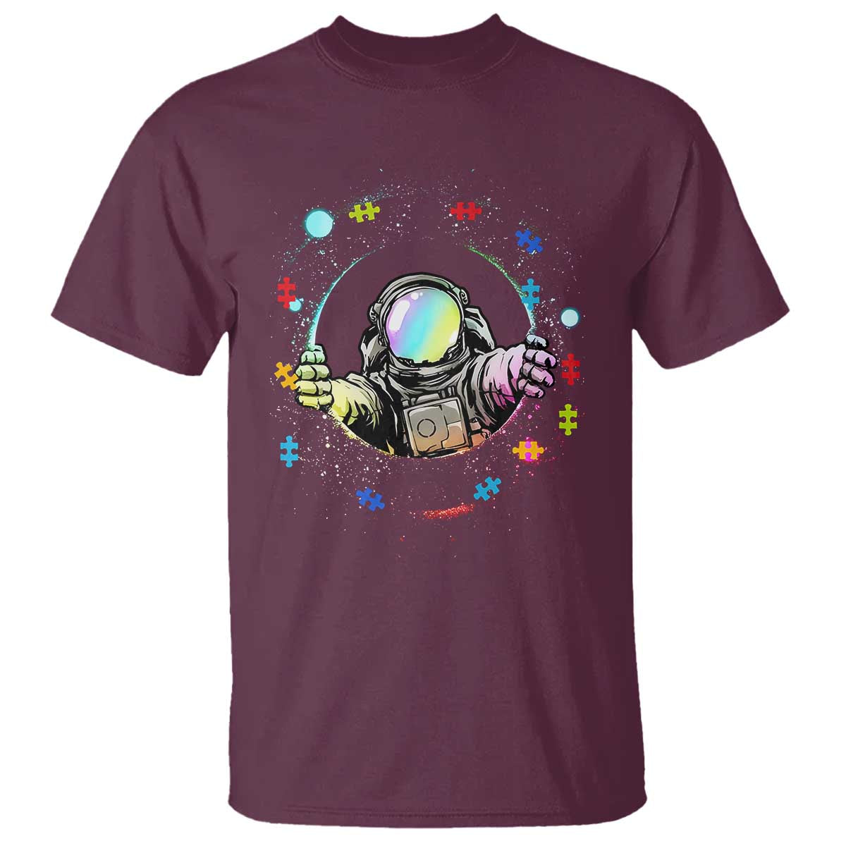 Astronaut Autism Support T Shirt Space Autistic Kids Sped Teacher