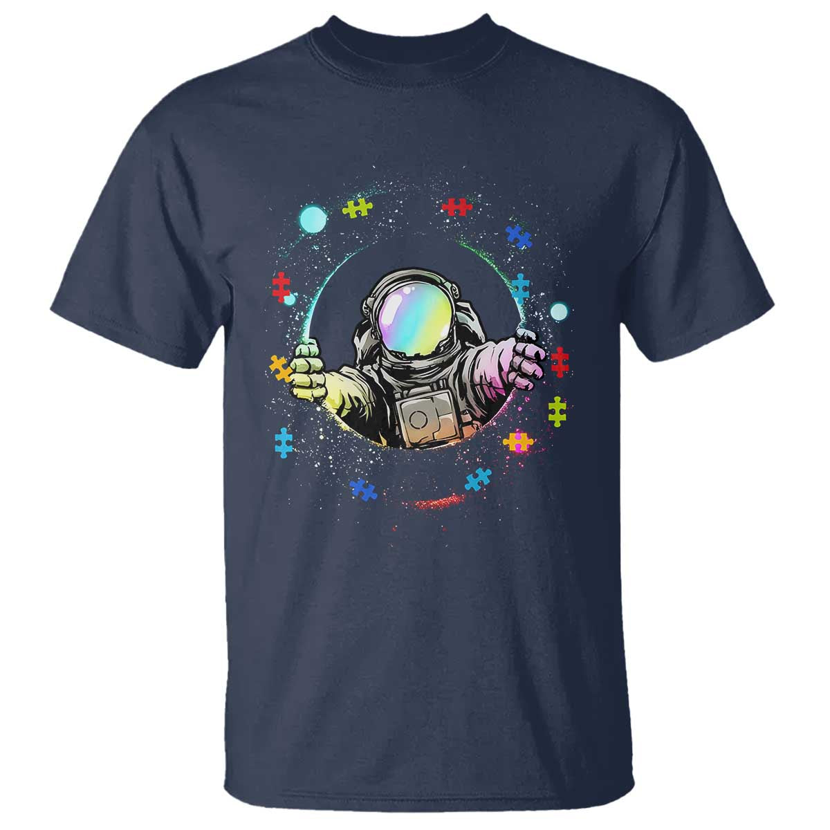 Astronaut Autism Support T Shirt Space Autistic Kids Sped Teacher