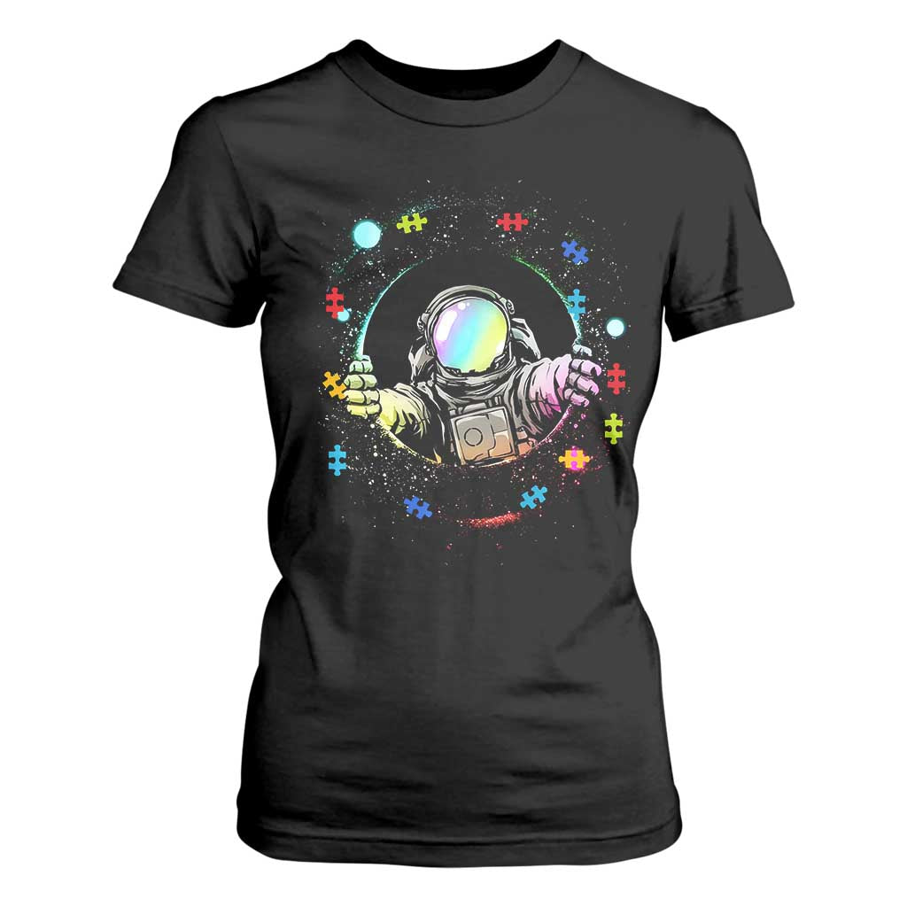 Astronaut Autism Support T Shirt For Women Space Autistic Kids Sped Teacher