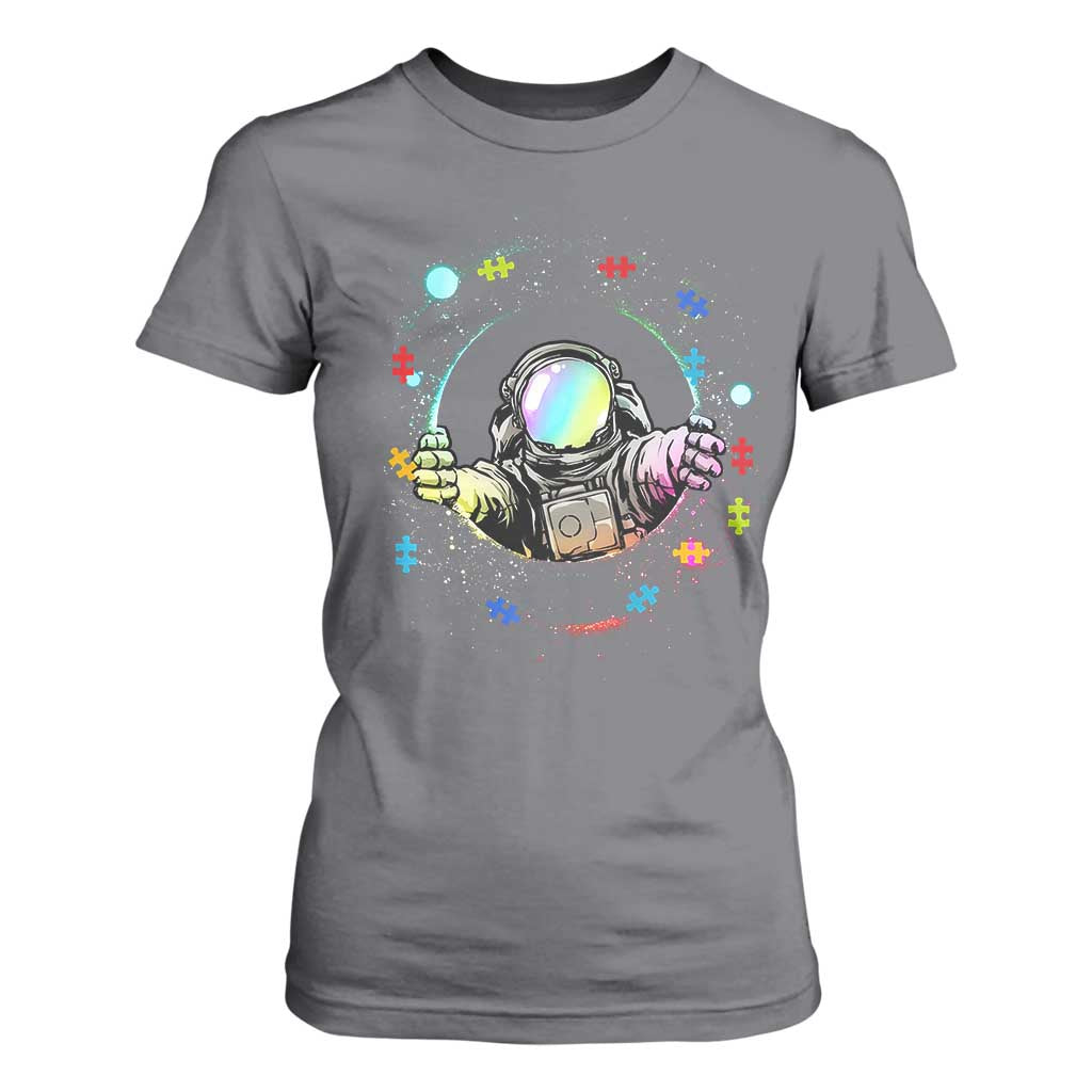 Astronaut Autism Support T Shirt For Women Space Autistic Kids Sped Teacher