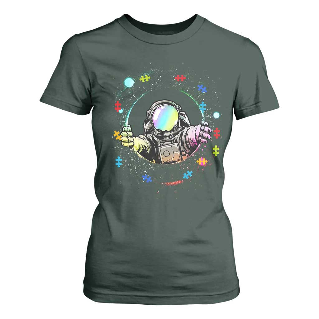 Astronaut Autism Support T Shirt For Women Space Autistic Kids Sped Teacher