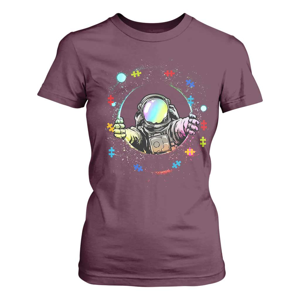 Astronaut Autism Support T Shirt For Women Space Autistic Kids Sped Teacher