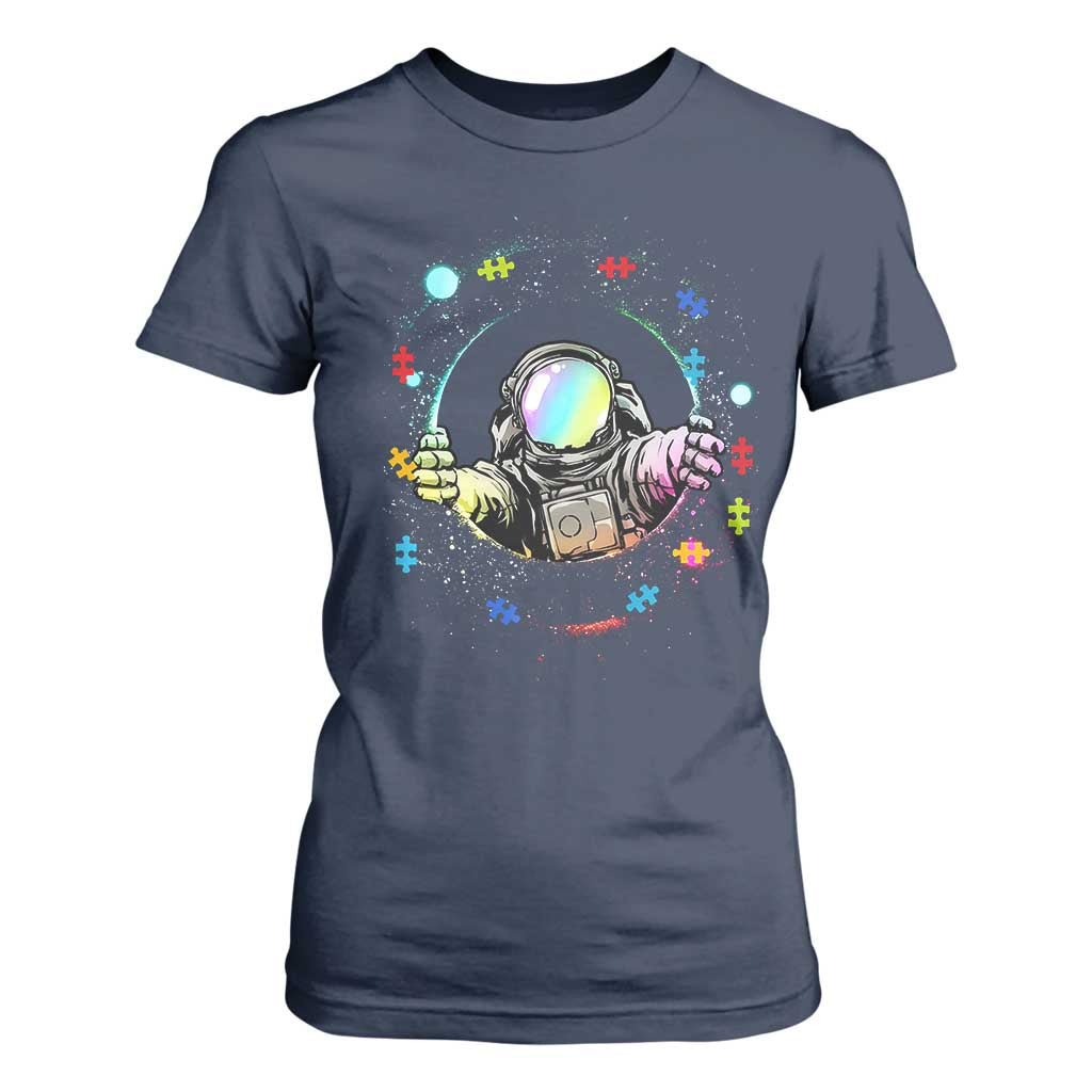 Astronaut Autism Support T Shirt For Women Space Autistic Kids Sped Teacher