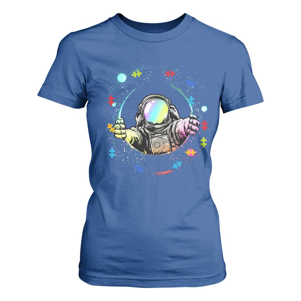 Astronaut Autism Support T Shirt For Women Space Autistic Kids Sped Teacher