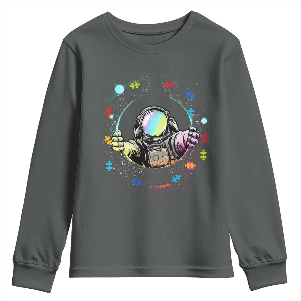 Astronaut Autism Support Youth Sweatshirt Space Autistic Kids Sped Teacher
