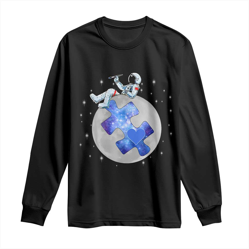 Autism Support Astronaut Long Sleeve Shirt Space Stars Autistic Kids Sped Teacher