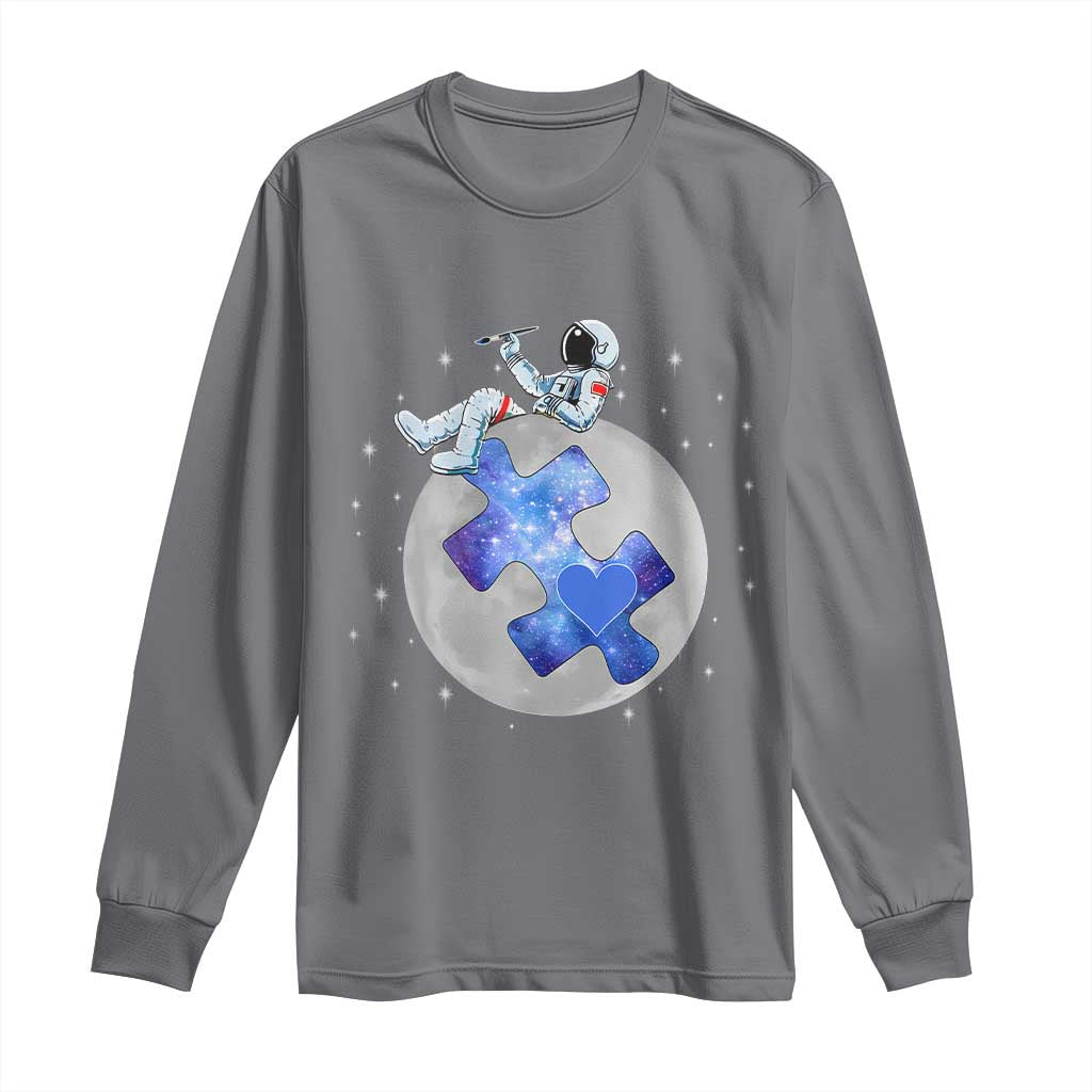 Autism Support Astronaut Long Sleeve Shirt Space Stars Autistic Kids Sped Teacher