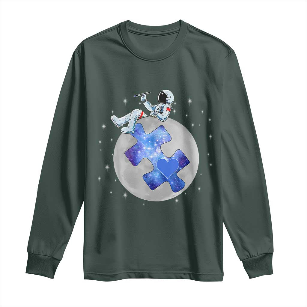Autism Support Astronaut Long Sleeve Shirt Space Stars Autistic Kids Sped Teacher