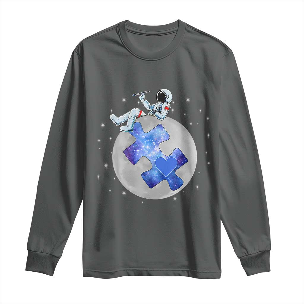 Autism Support Astronaut Long Sleeve Shirt Space Stars Autistic Kids Sped Teacher