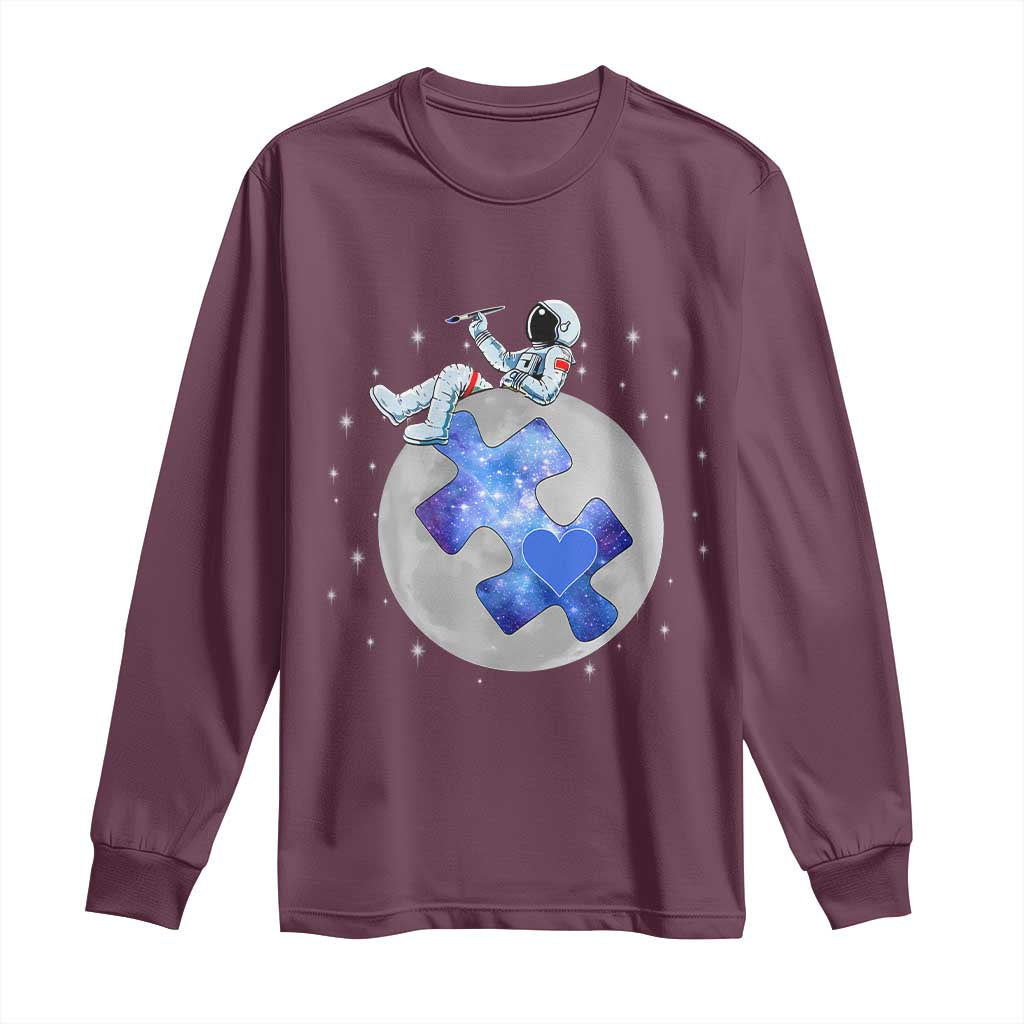 Autism Support Astronaut Long Sleeve Shirt Space Stars Autistic Kids Sped Teacher