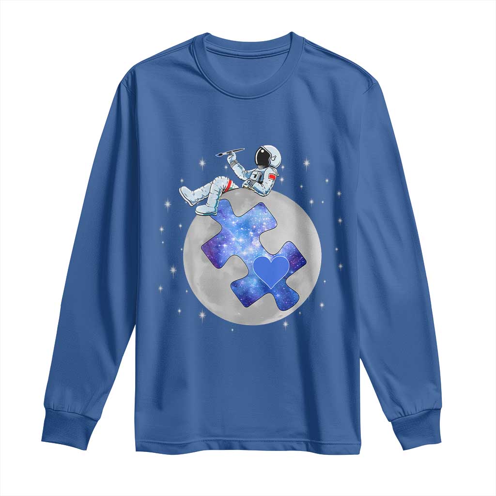 Autism Support Astronaut Long Sleeve Shirt Space Stars Autistic Kids Sped Teacher