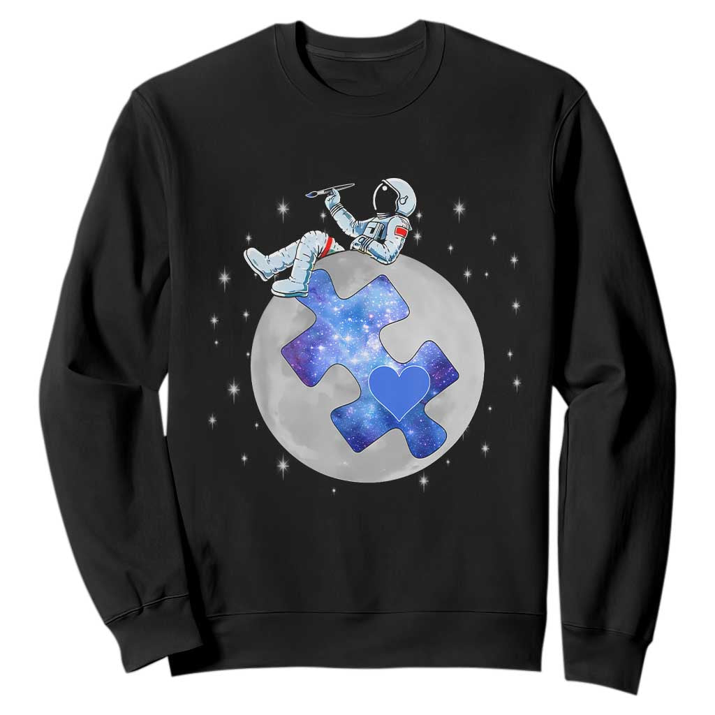 Autism Support Astronaut Sweatshirt Space Stars Autistic Kids Sped Teacher