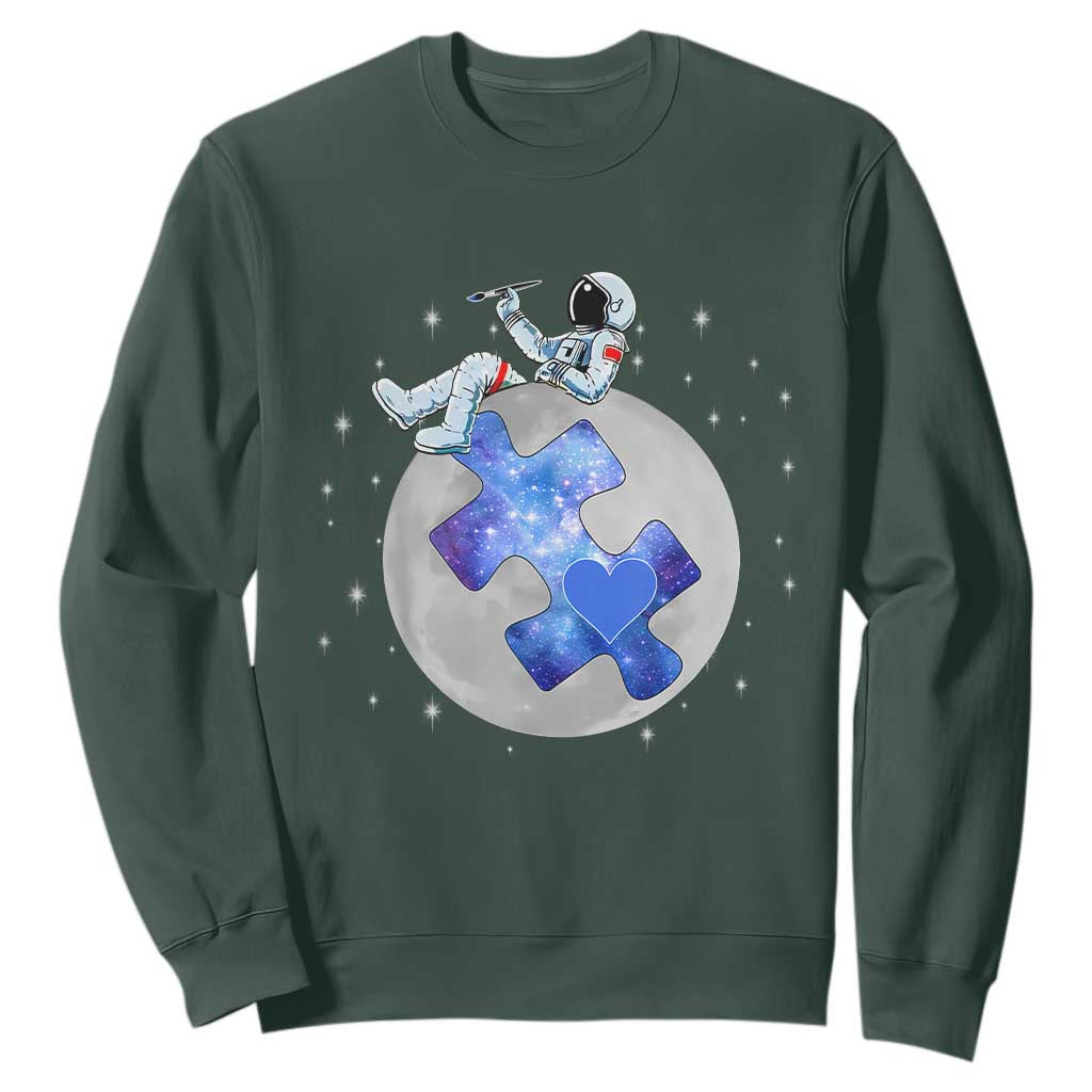 Autism Support Astronaut Sweatshirt Space Stars Autistic Kids Sped Teacher