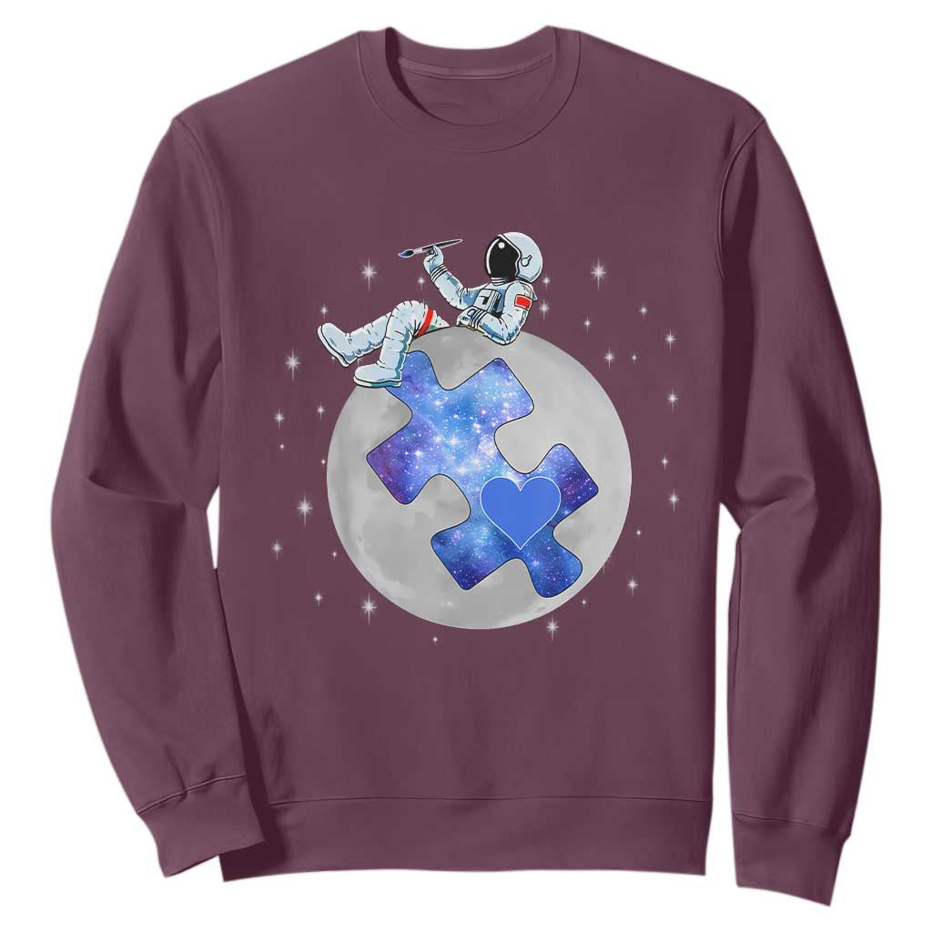 Autism Support Astronaut Sweatshirt Space Stars Autistic Kids Sped Teacher