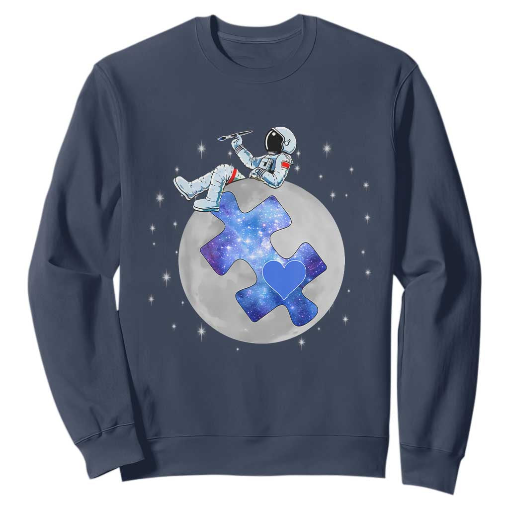 Autism Support Astronaut Sweatshirt Space Stars Autistic Kids Sped Teacher