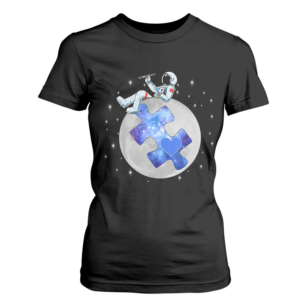 Autism Support Astronaut T Shirt For Women Space Stars Autistic Kids Sped Teacher