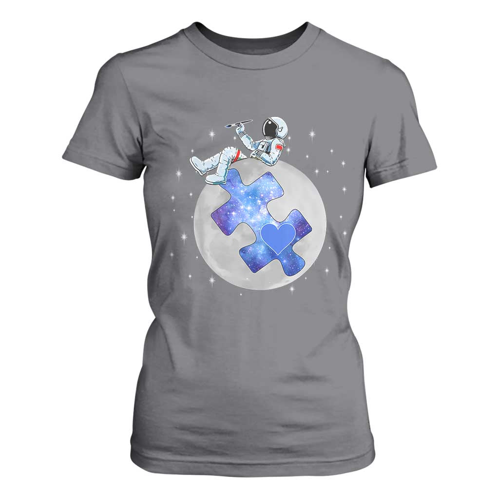 Autism Support Astronaut T Shirt For Women Space Stars Autistic Kids Sped Teacher