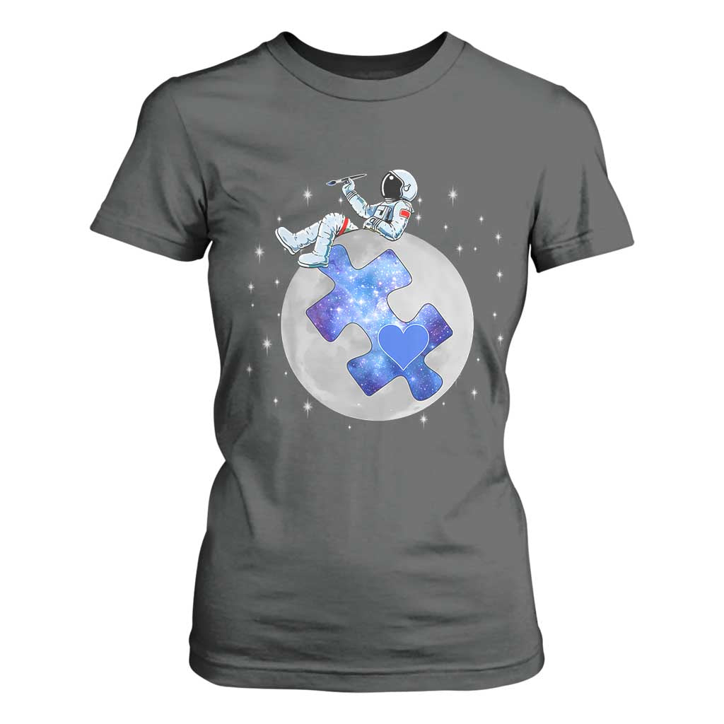 Autism Support Astronaut T Shirt For Women Space Stars Autistic Kids Sped Teacher