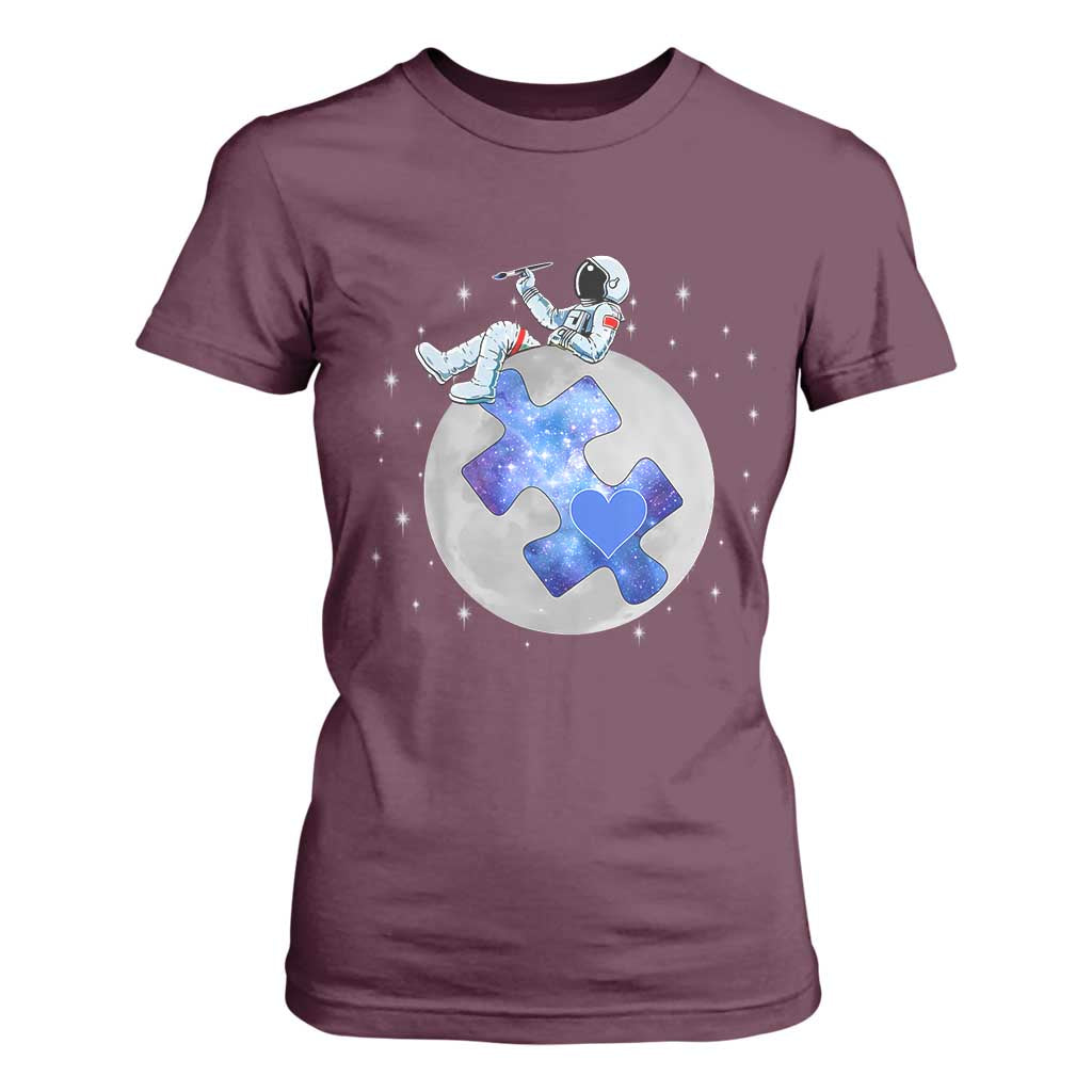 Autism Support Astronaut T Shirt For Women Space Stars Autistic Kids Sped Teacher