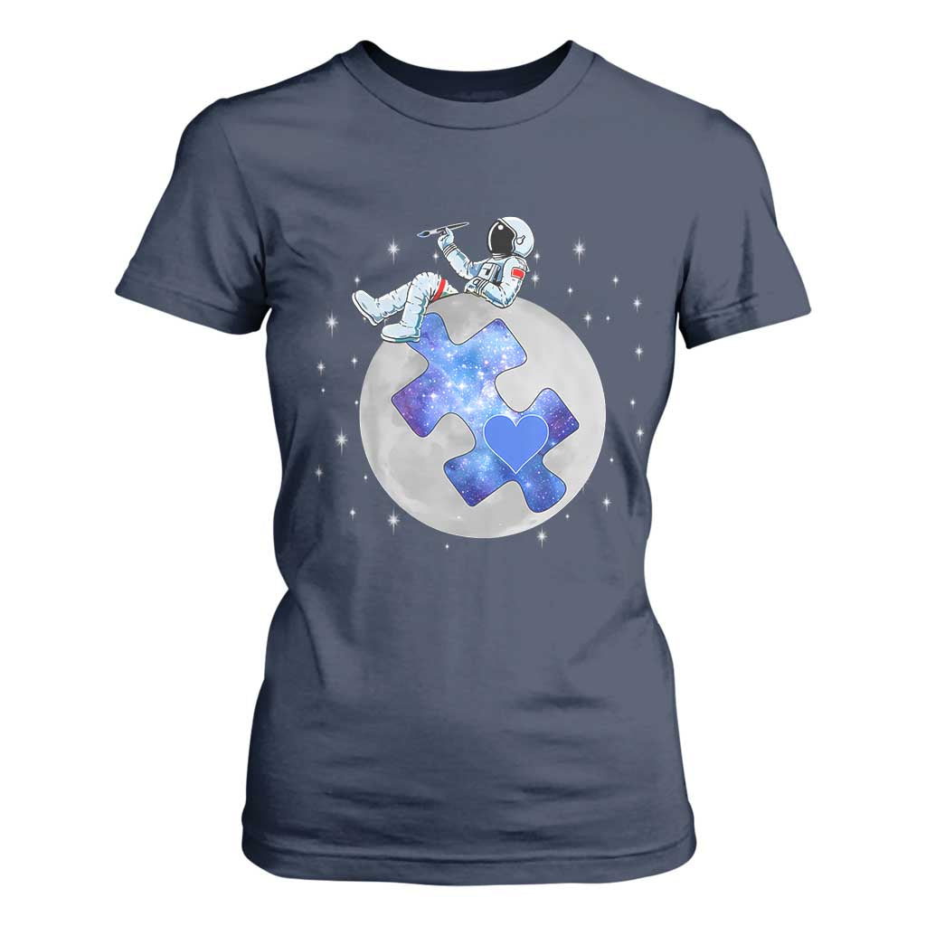 Autism Support Astronaut T Shirt For Women Space Stars Autistic Kids Sped Teacher