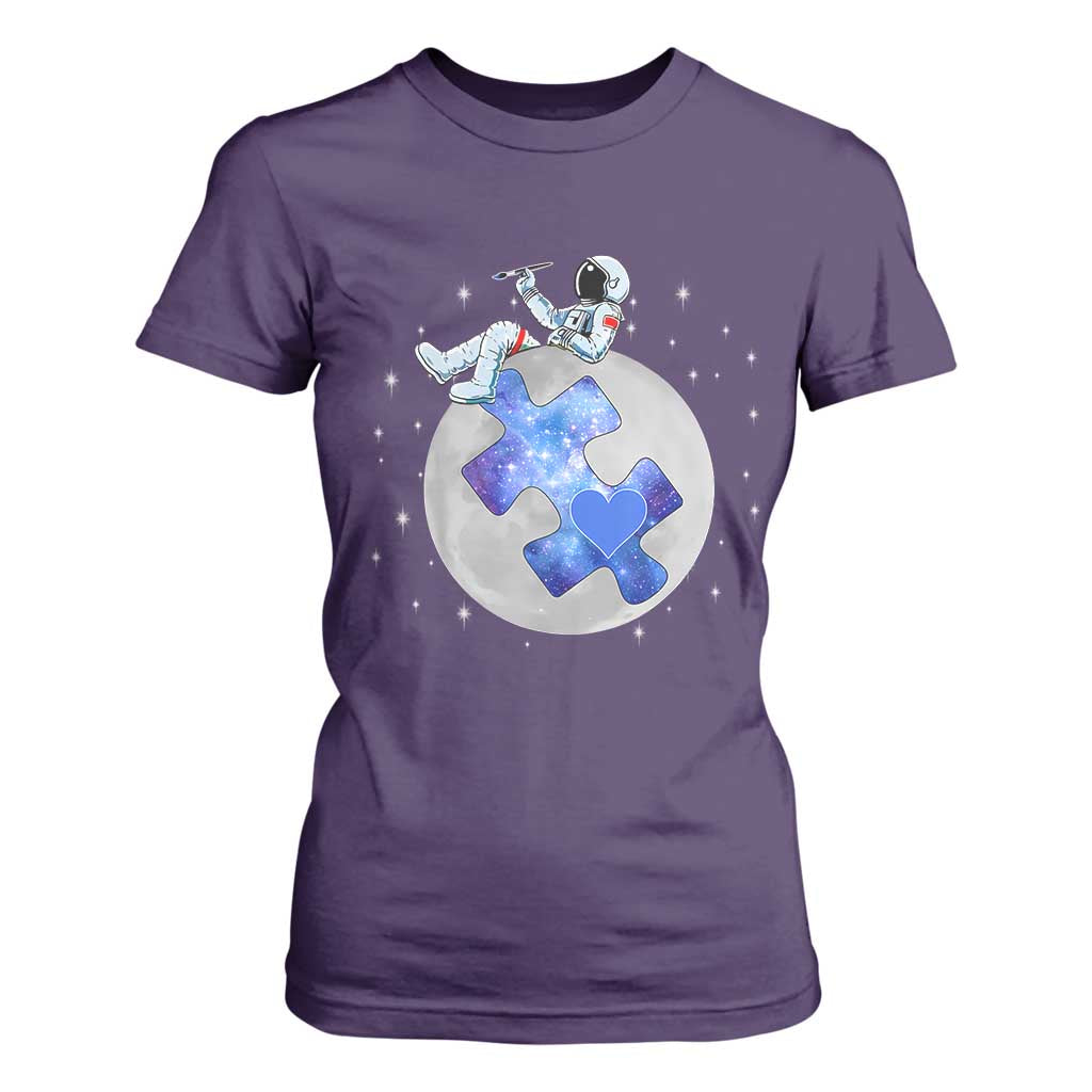 Autism Support Astronaut T Shirt For Women Space Stars Autistic Kids Sped Teacher