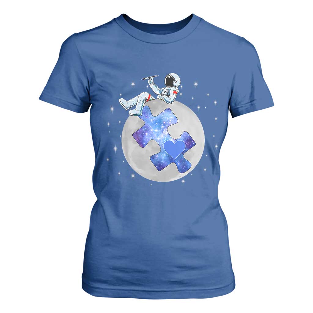 Autism Support Astronaut T Shirt For Women Space Stars Autistic Kids Sped Teacher