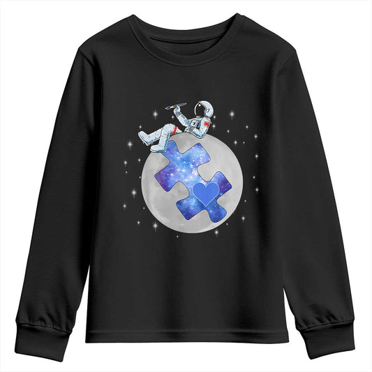 Autism Support Astronaut Youth Sweatshirt Space Stars Autistic Kids Sped Teacher