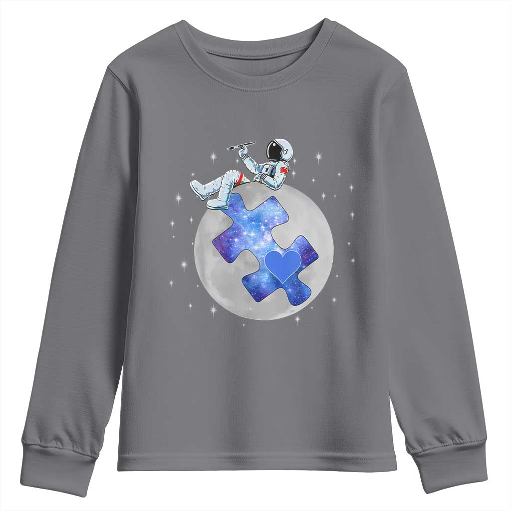 Autism Support Astronaut Youth Sweatshirt Space Stars Autistic Kids Sped Teacher