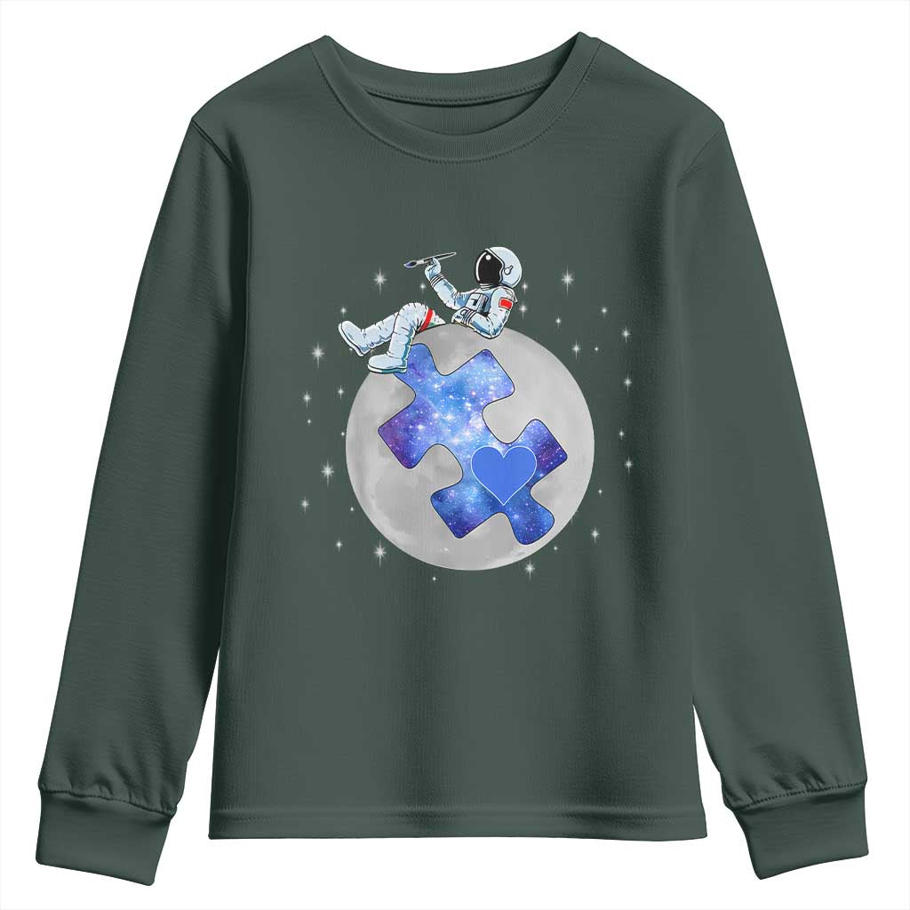 Autism Support Astronaut Youth Sweatshirt Space Stars Autistic Kids Sped Teacher