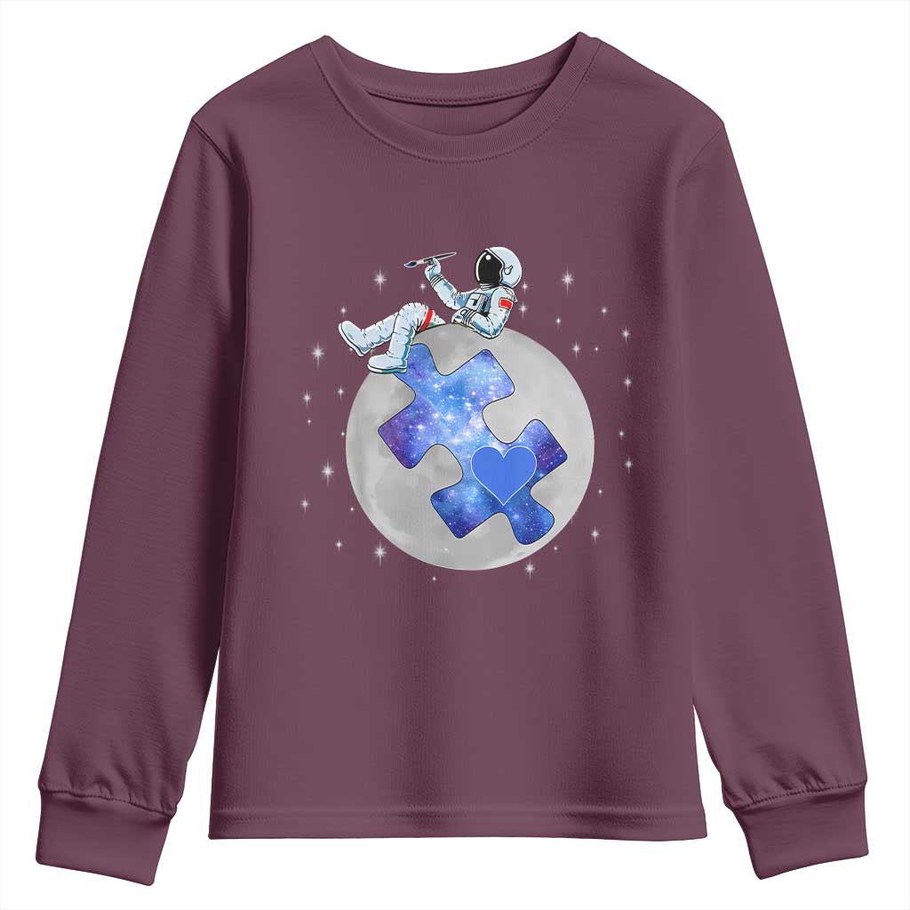 Autism Support Astronaut Youth Sweatshirt Space Stars Autistic Kids Sped Teacher