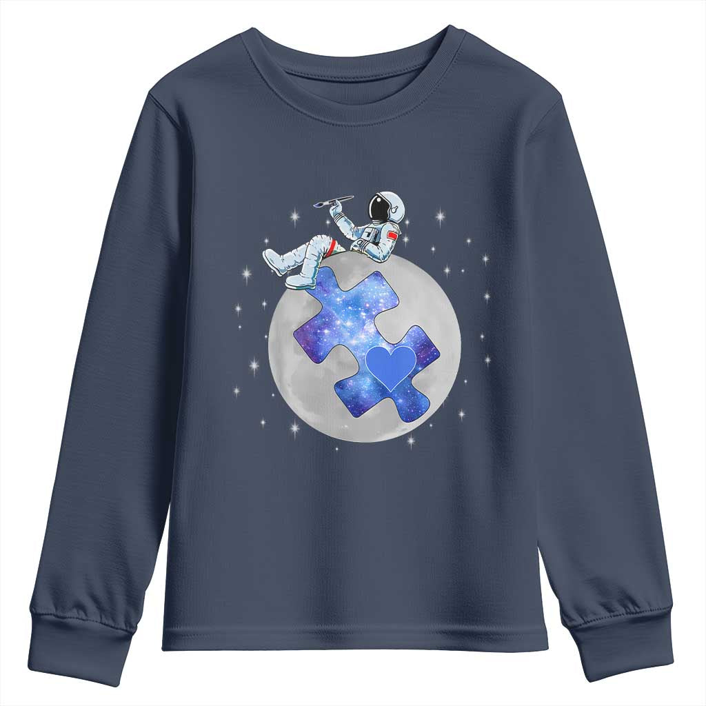 Autism Support Astronaut Youth Sweatshirt Space Stars Autistic Kids Sped Teacher