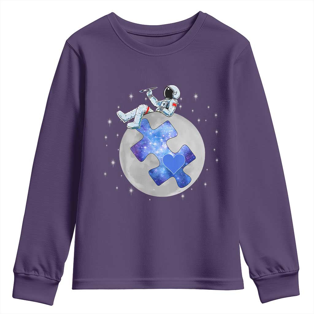 Autism Support Astronaut Youth Sweatshirt Space Stars Autistic Kids Sped Teacher