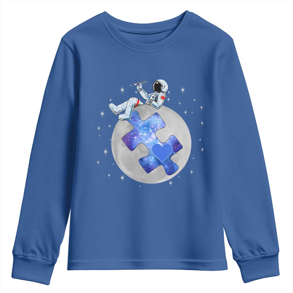 Autism Support Astronaut Youth Sweatshirt Space Stars Autistic Kids Sped Teacher