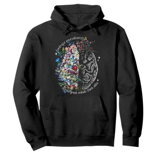 Autism Acceptance Hoodie Neurodiversity All Great Minds Don't Mind Alike