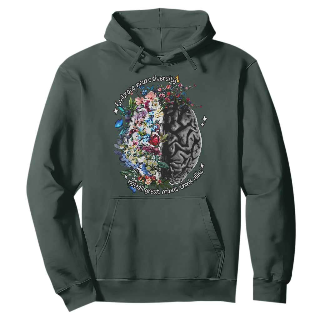 Autism Acceptance Hoodie Neurodiversity All Great Minds Don't Mind Alike