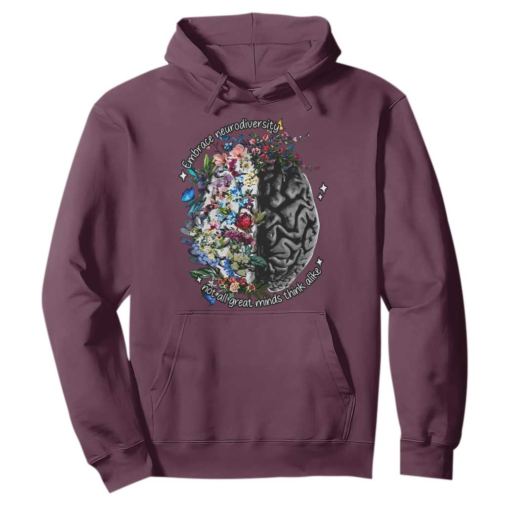 Autism Acceptance Hoodie Neurodiversity All Great Minds Don't Mind Alike