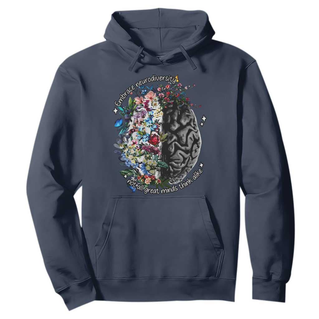 Autism Acceptance Hoodie Neurodiversity All Great Minds Don't Mind Alike