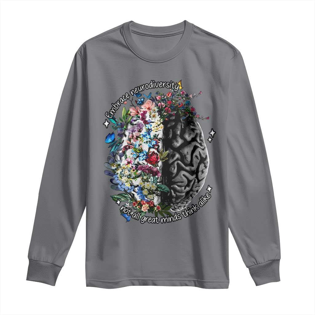 Autism Acceptance Long Sleeve Shirt Neurodiversity All Great Minds Don't Mind Alike