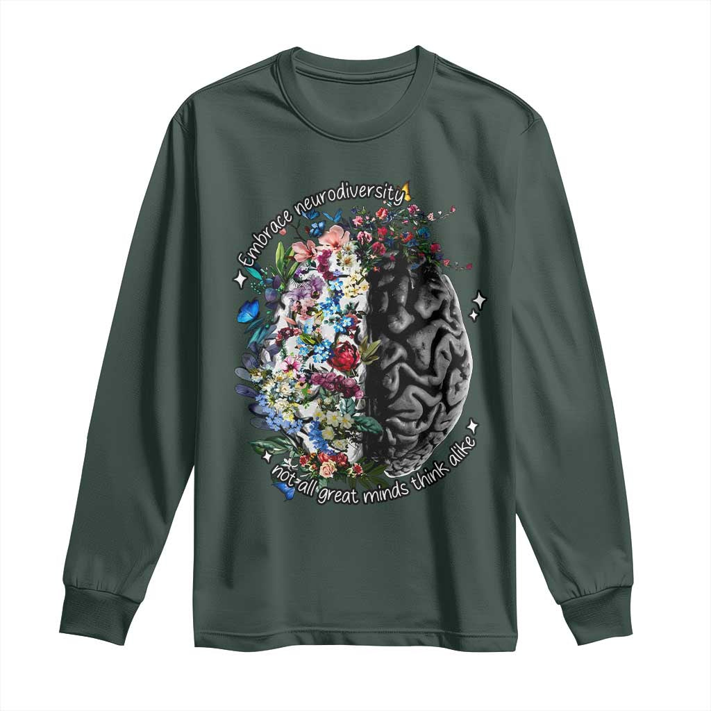 Autism Acceptance Long Sleeve Shirt Neurodiversity All Great Minds Don't Mind Alike