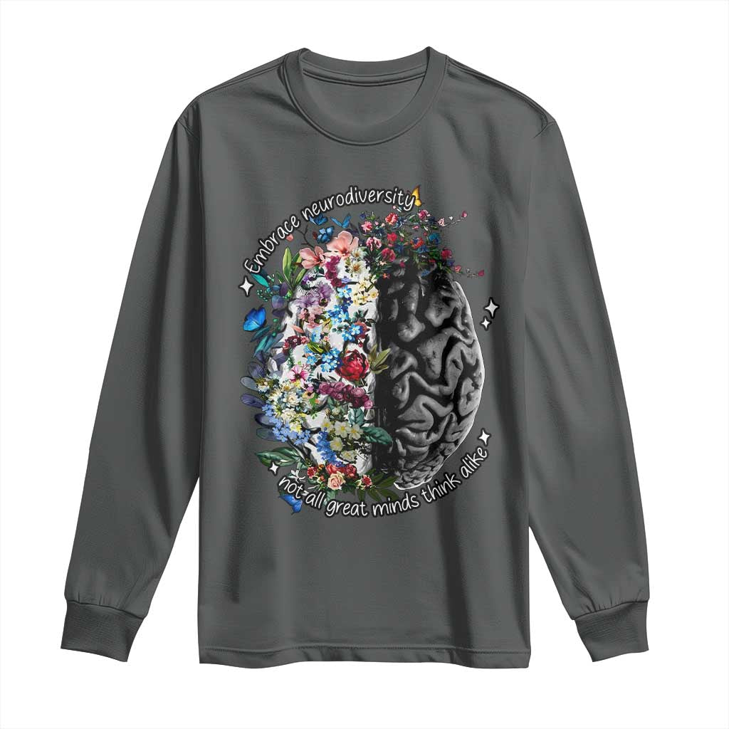 Autism Acceptance Long Sleeve Shirt Neurodiversity All Great Minds Don't Mind Alike