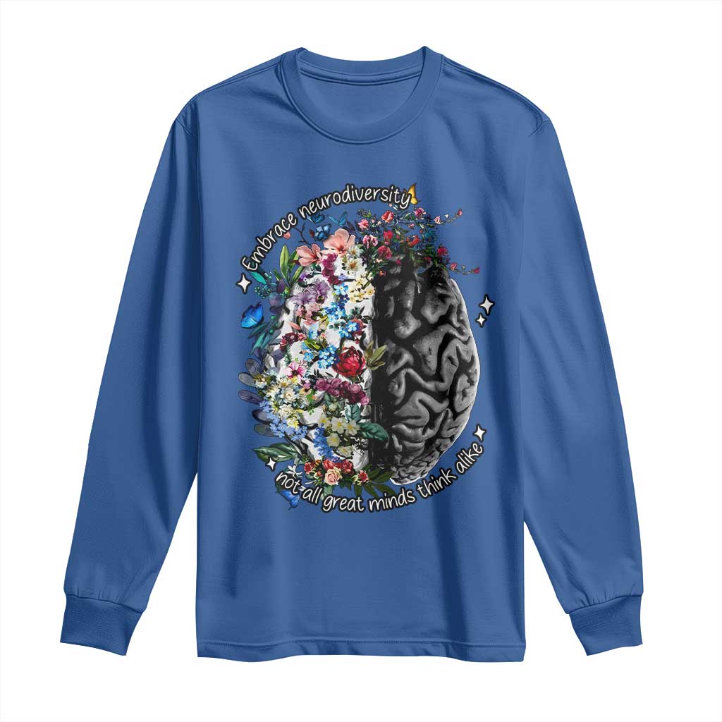 Autism Acceptance Long Sleeve Shirt Neurodiversity All Great Minds Don't Mind Alike