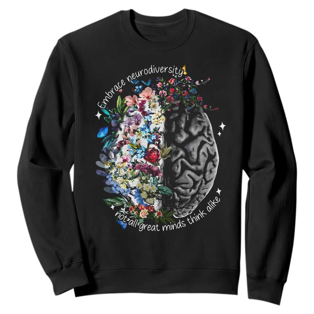 Autism Acceptance Sweatshirt Neurodiversity All Great Minds Don't Mind Alike