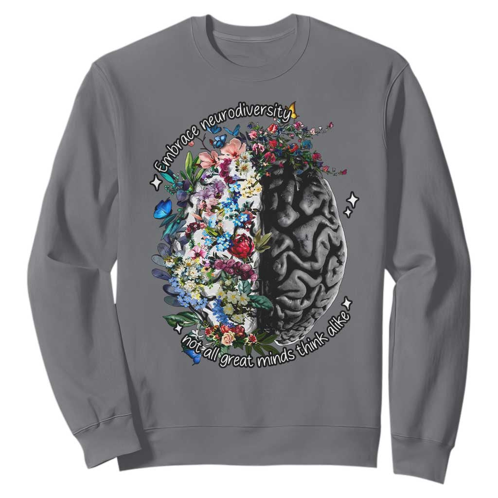 Autism Acceptance Sweatshirt Neurodiversity All Great Minds Don't Mind Alike