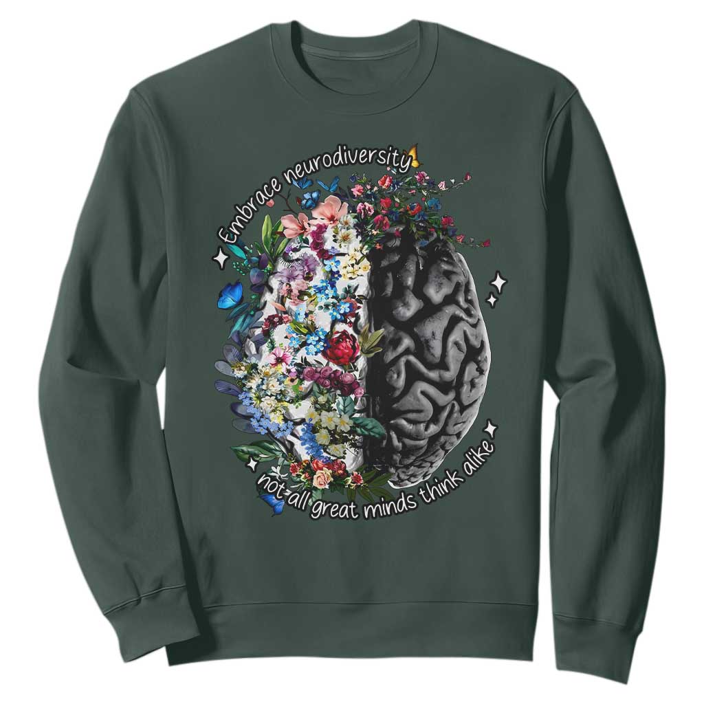 Autism Acceptance Sweatshirt Neurodiversity All Great Minds Don't Mind Alike