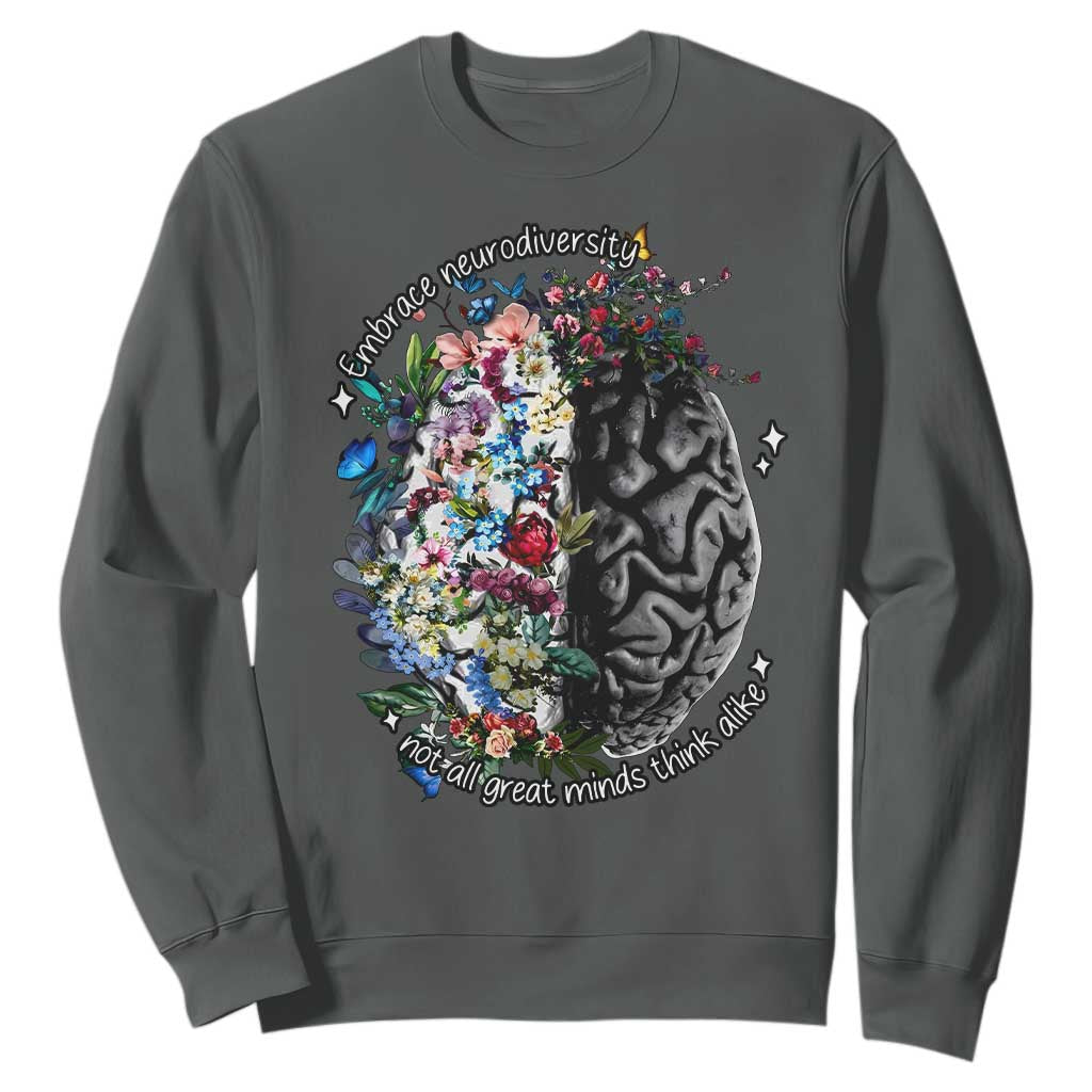 Autism Acceptance Sweatshirt Neurodiversity All Great Minds Don't Mind Alike