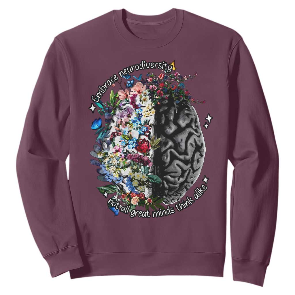 Autism Acceptance Sweatshirt Neurodiversity All Great Minds Don't Mind Alike