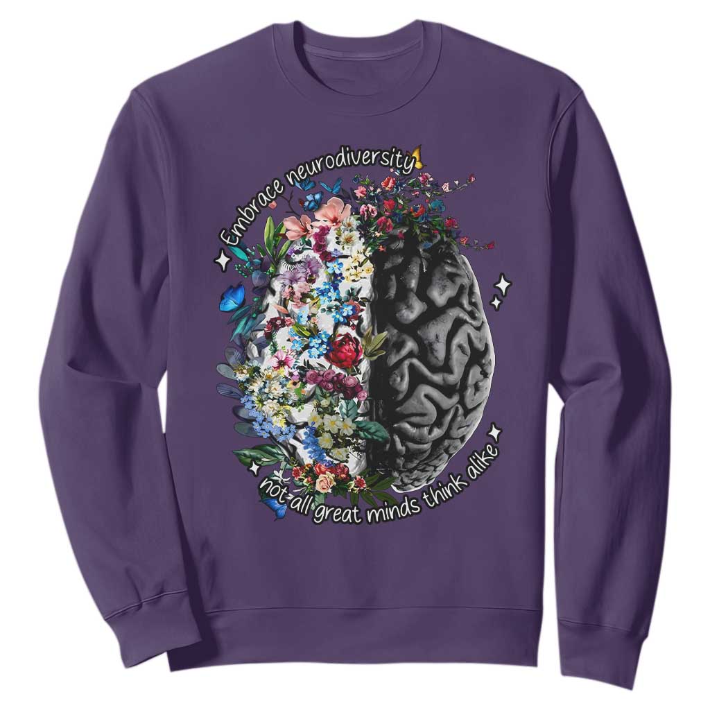 Autism Acceptance Sweatshirt Neurodiversity All Great Minds Don't Mind Alike
