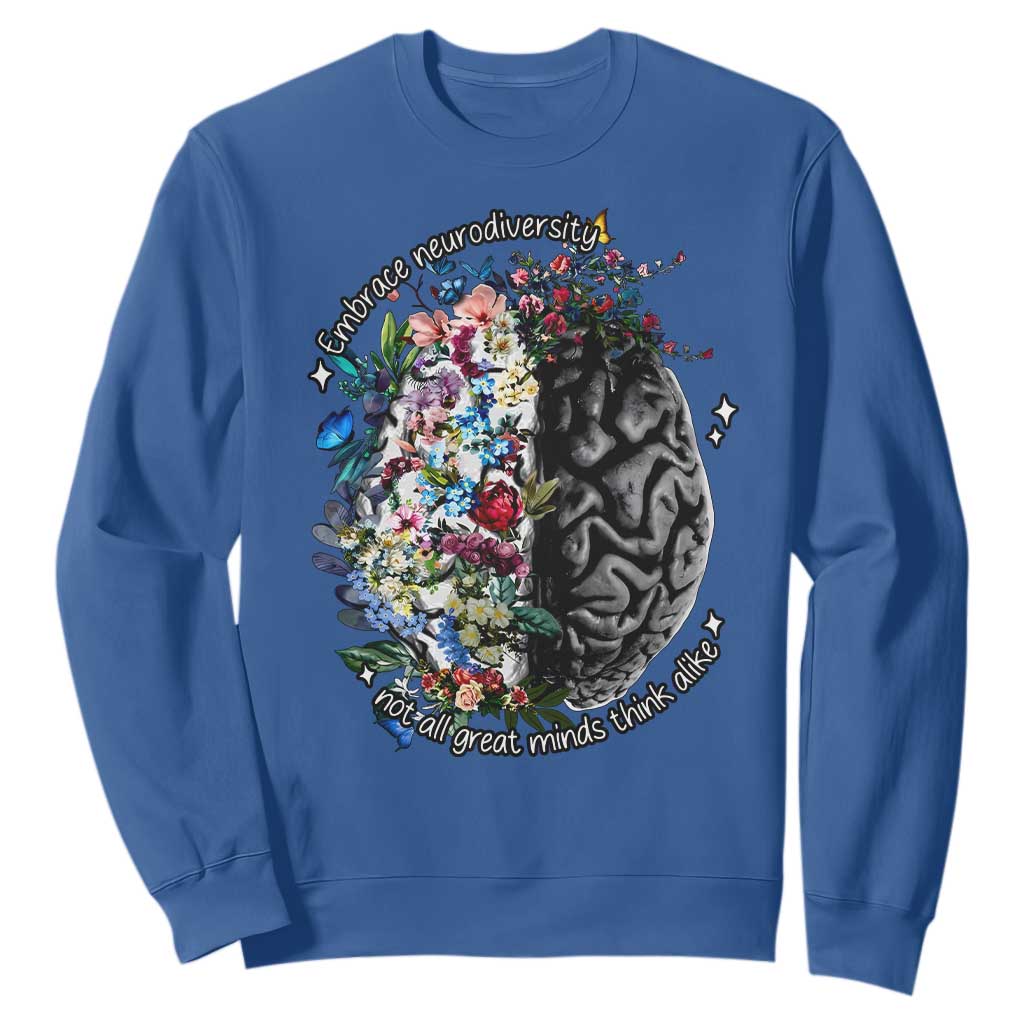 Autism Acceptance Sweatshirt Neurodiversity All Great Minds Don't Mind Alike