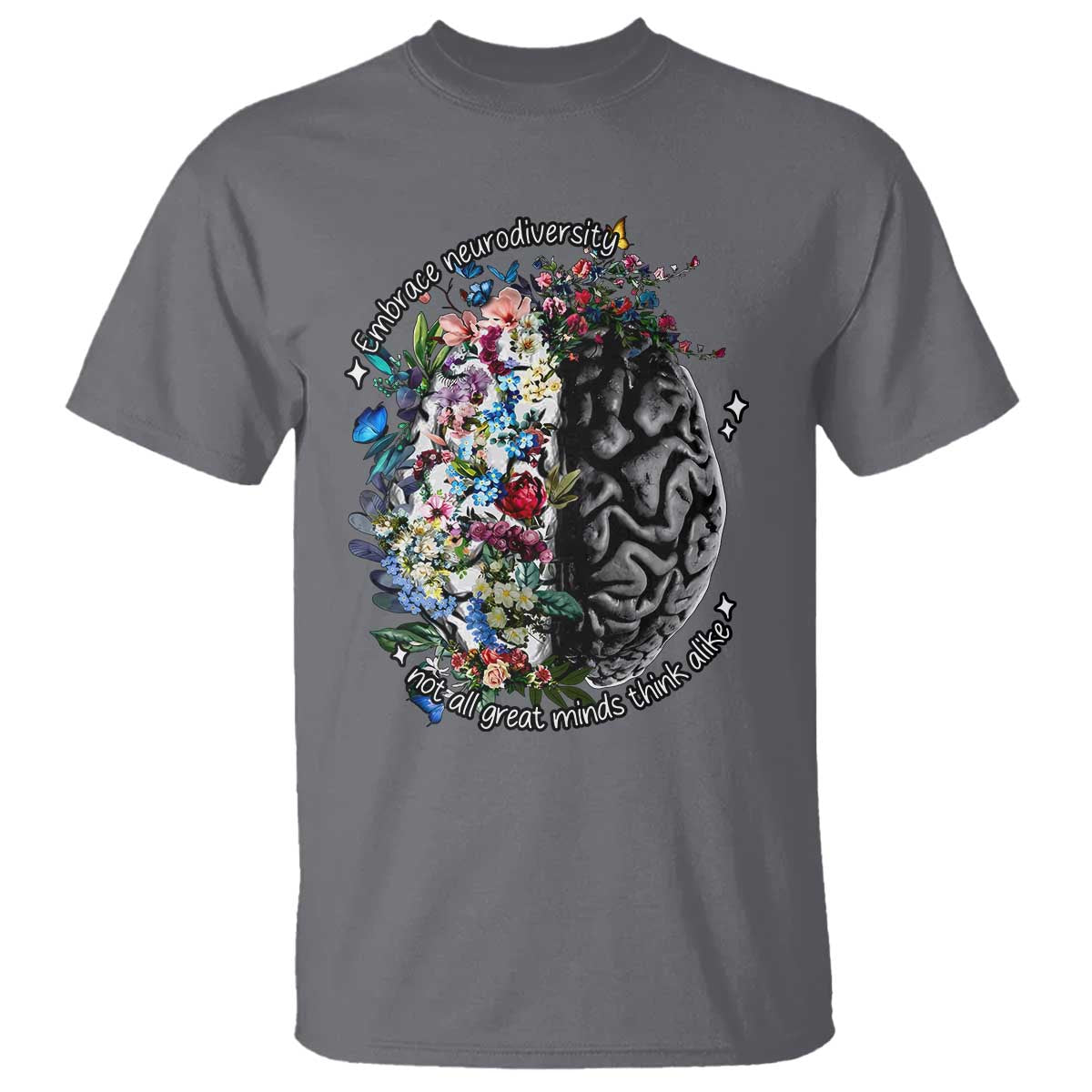 Autism Acceptance T Shirt Neurodiversity All Great Minds Don't Mind Alike